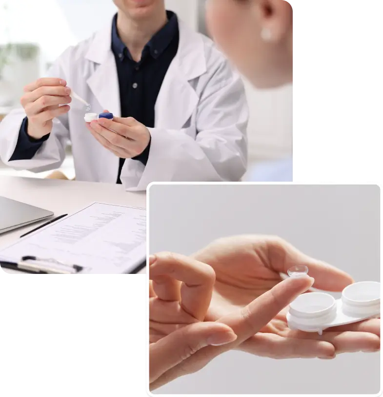 Contact lens consultation and handling